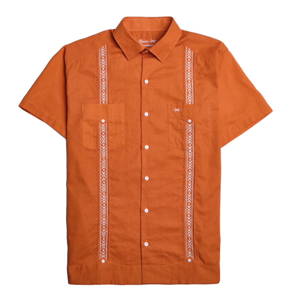 Tejas Guayabera - Burnt Orange