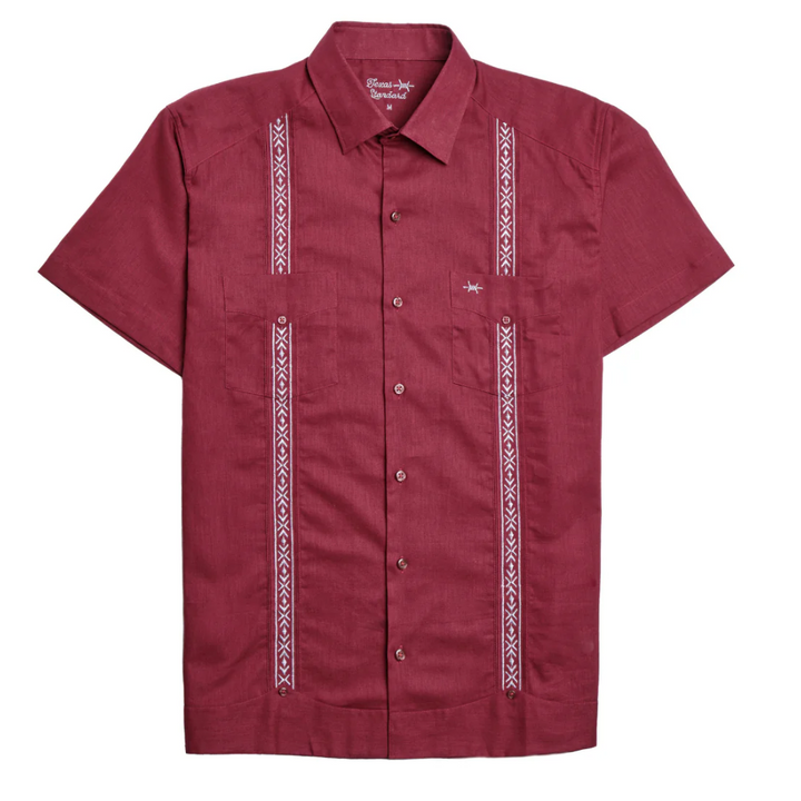 Tejas Guayabera - Solid Maroon