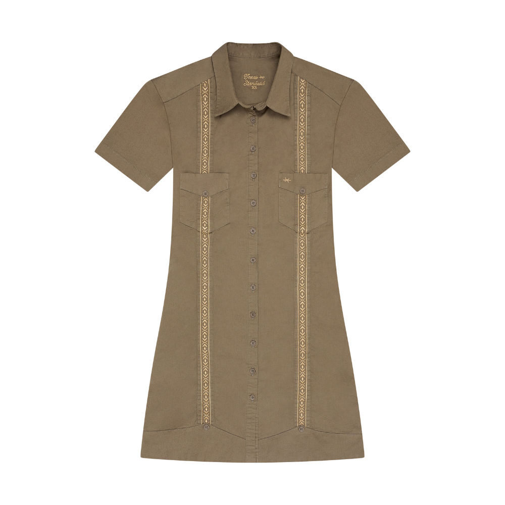 Tejas Guayabera Dress - Agave Oro