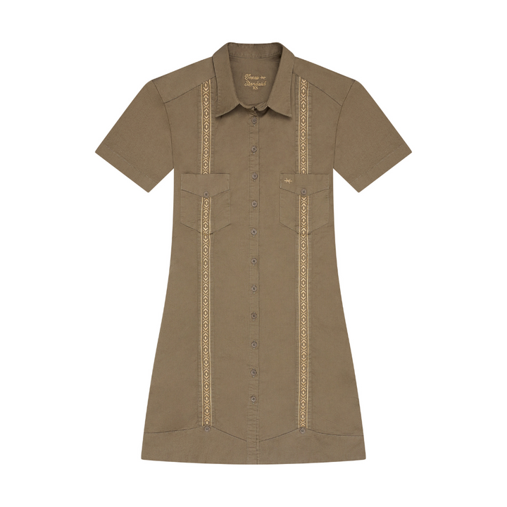 Tejas Guayabera Dress - Agave Oro