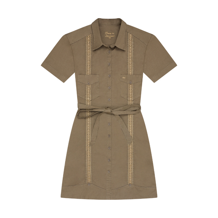 Tejas Guayabera Dress - Agave Oro