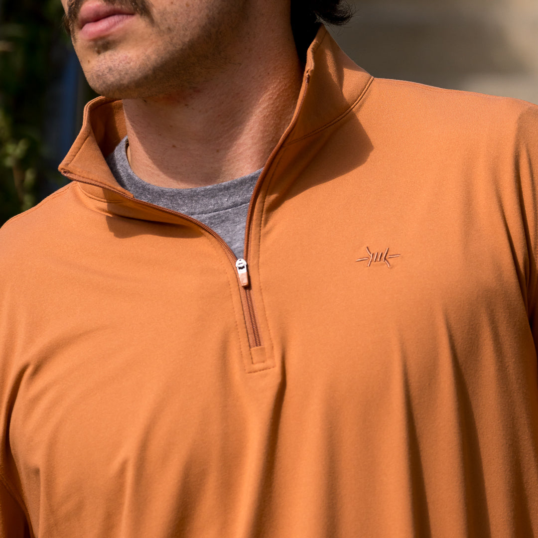 Performance Hybrid Quarter Zip - Burnt Orange