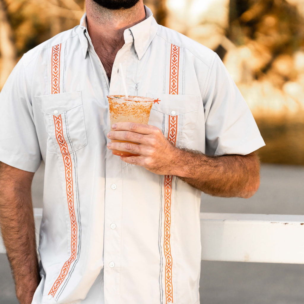 Tejas Guayabera - Burnt Orange